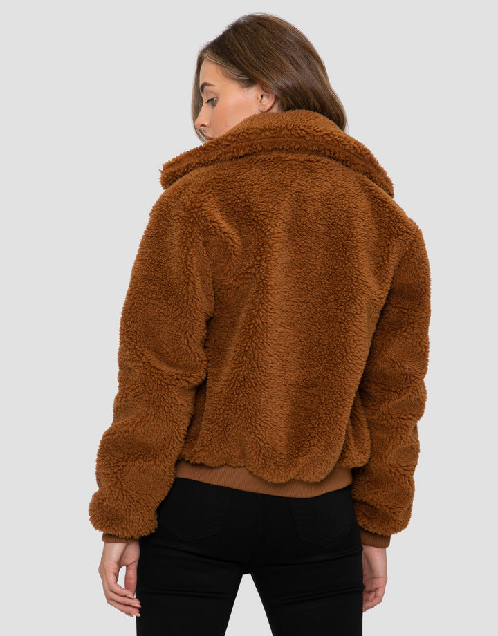 Tan Brown Faux Borg Jacket