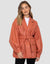 Oversized PU Shacket in Orange
