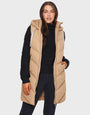 Tan Brown Longline Padded Gilet