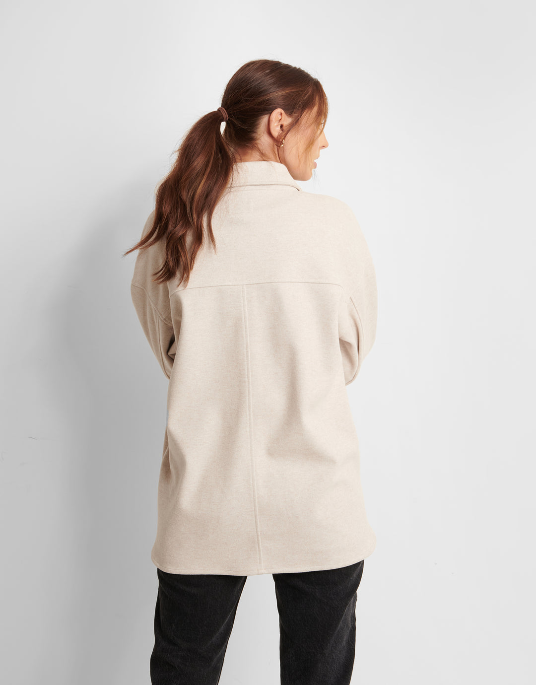 Beige Oversized Shacket