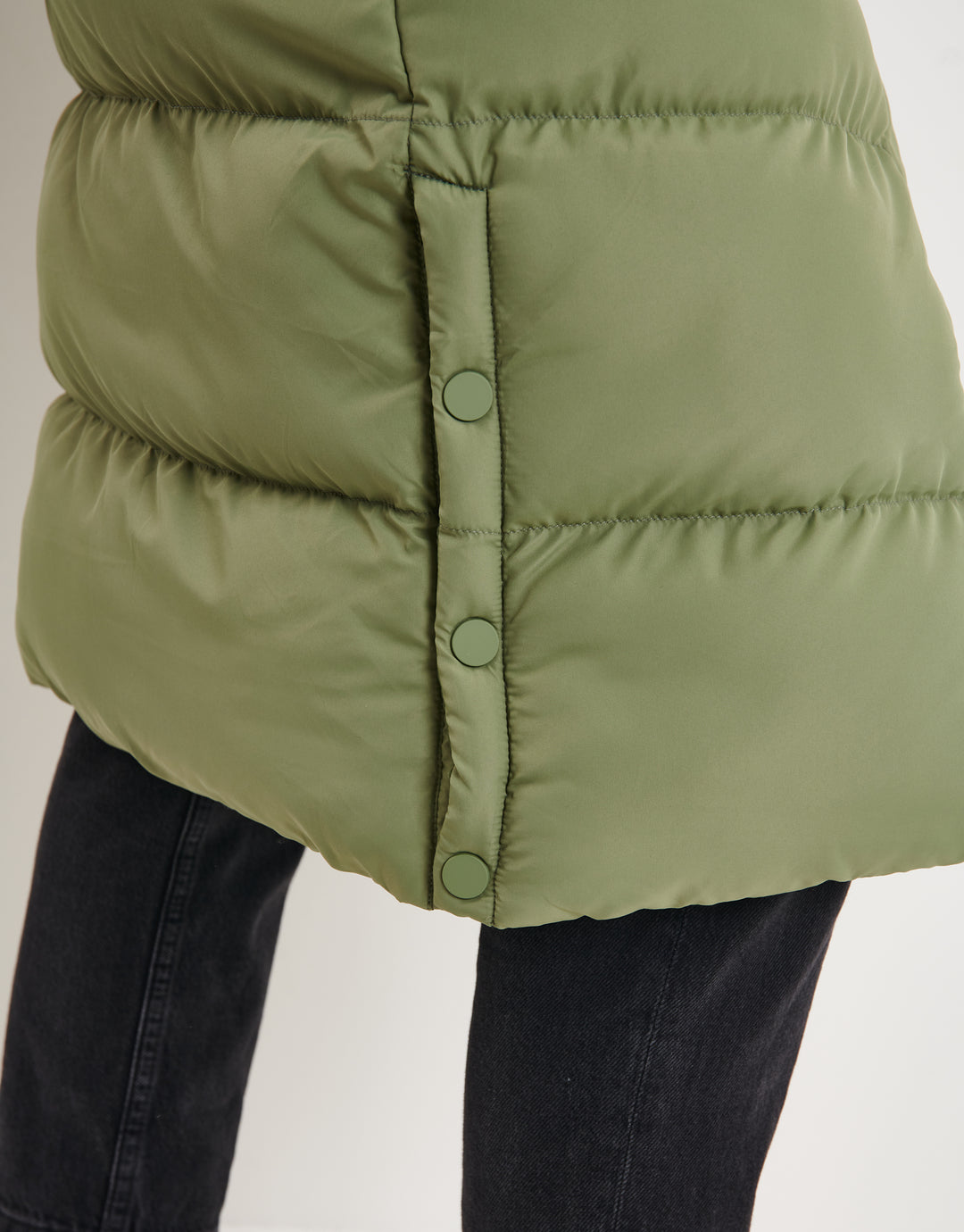 Khaki Green Maxi Padded Gilet