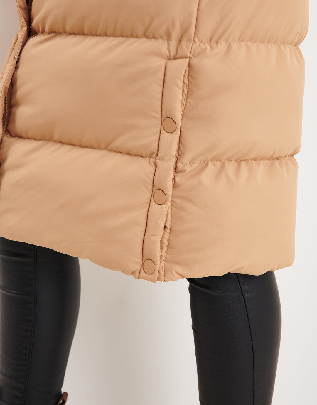 Tan Brown Maxi Padded Gilet