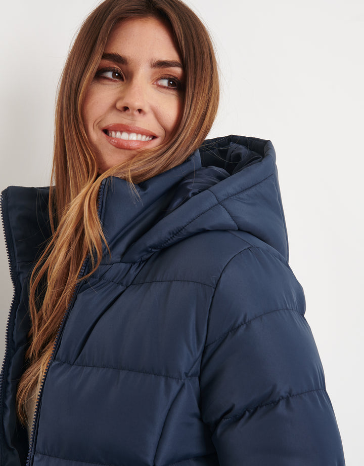 Navy Hooded Puffer Jacket