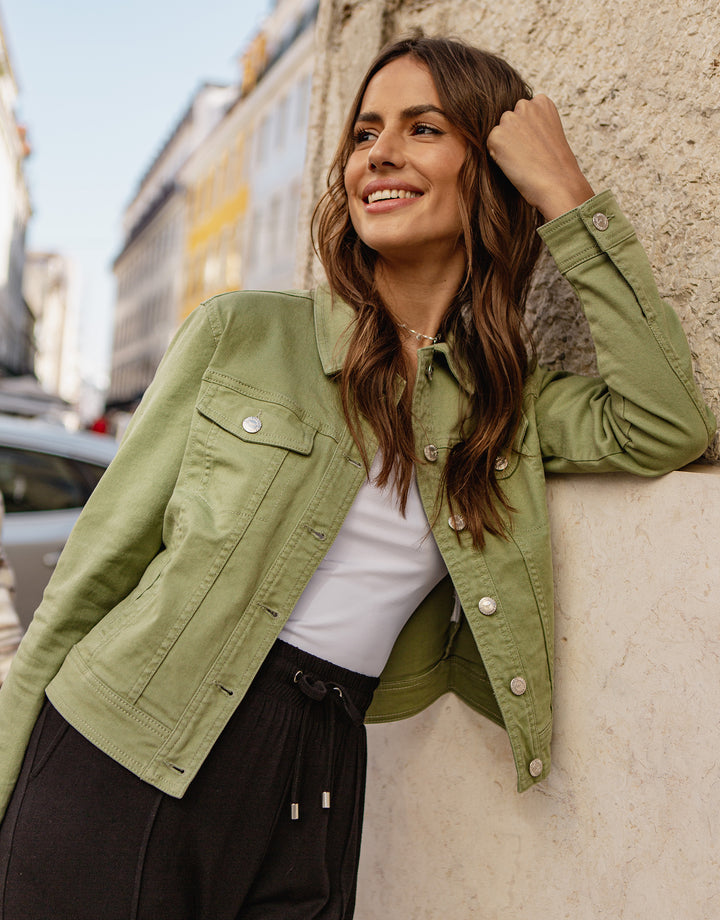 Sage Stretch Denim Jacket