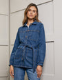 Mid Blue Longline Denim Shacket