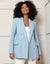 Light Blue Oversized Double Breasted Bouclé Blazer