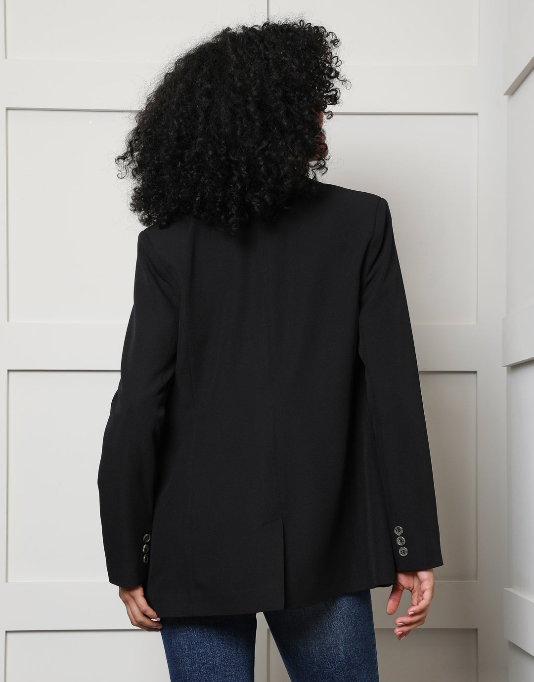 Black Single Breasted Relaxed Fit Blazer