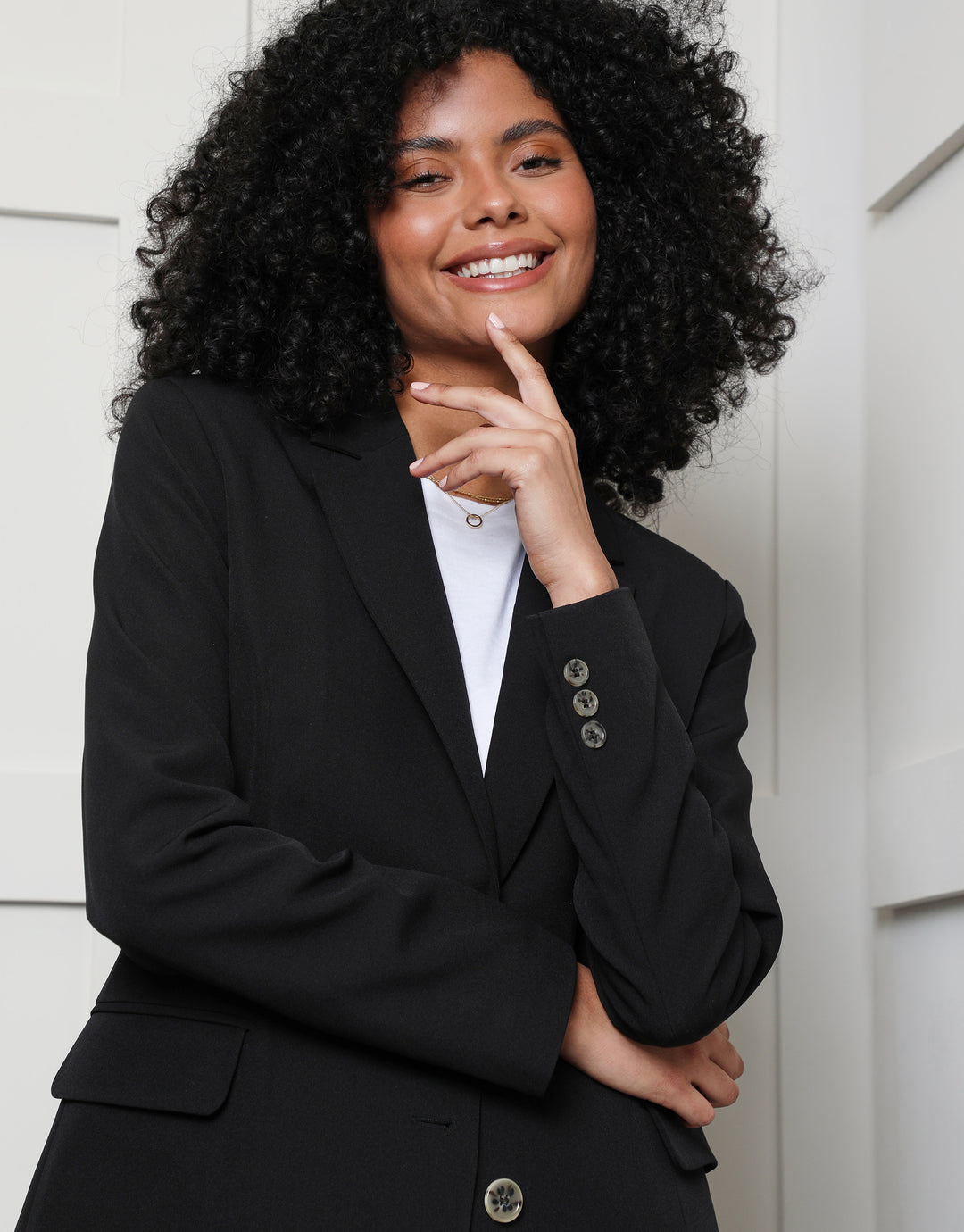 Black Single Breasted Relaxed Fit Blazer