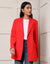 Red Single Breasted Relaxed Fit Blazer