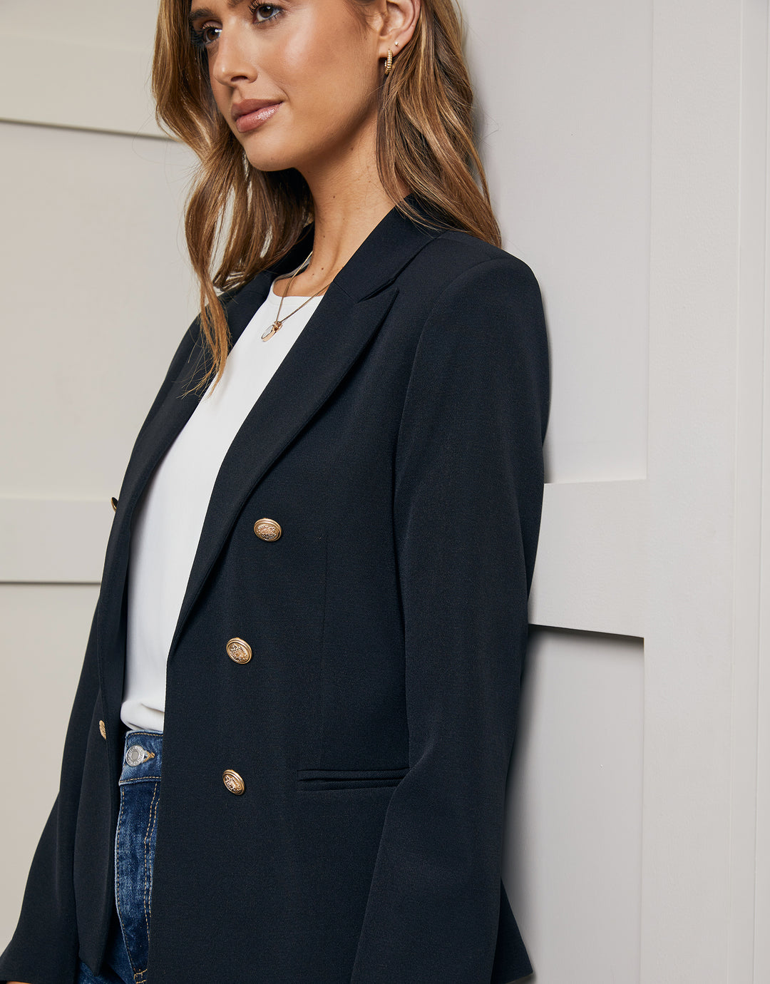 Black Buttoned Tailored Blazer