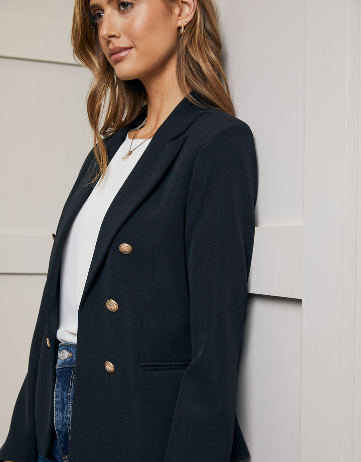 Black Buttoned Tailored Blazer