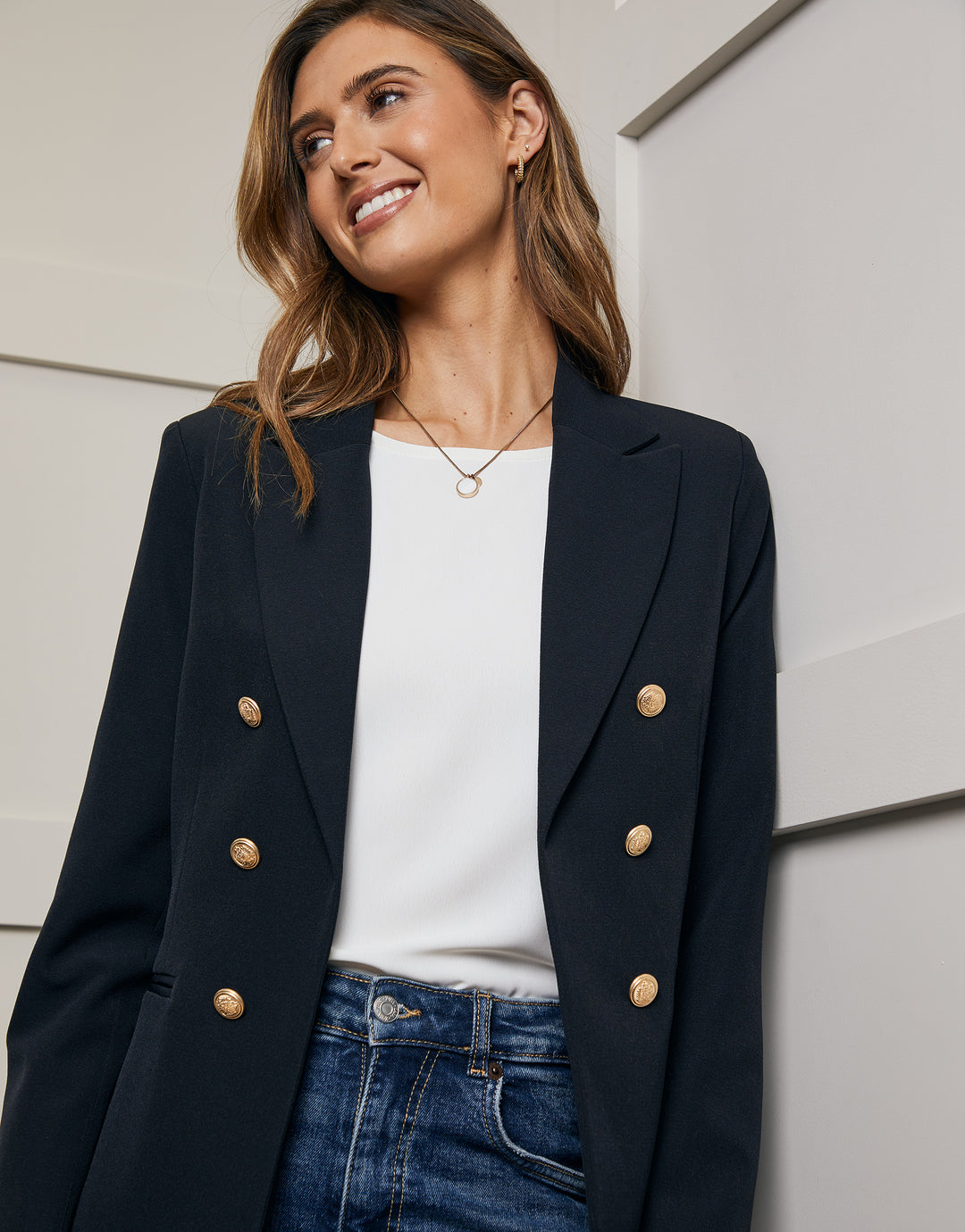 Black Buttoned Tailored Blazer