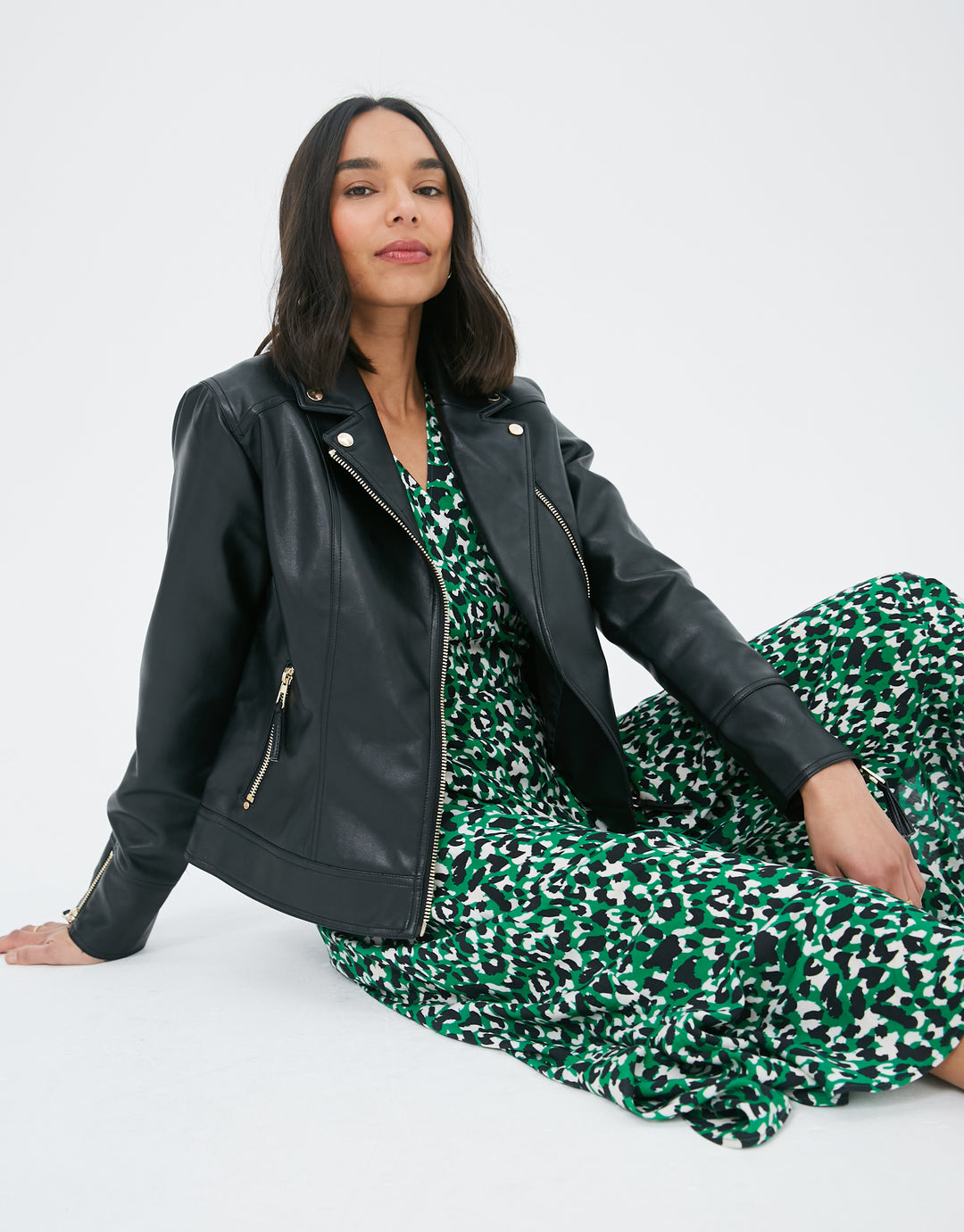 Black Faux Leather Biker Jacket