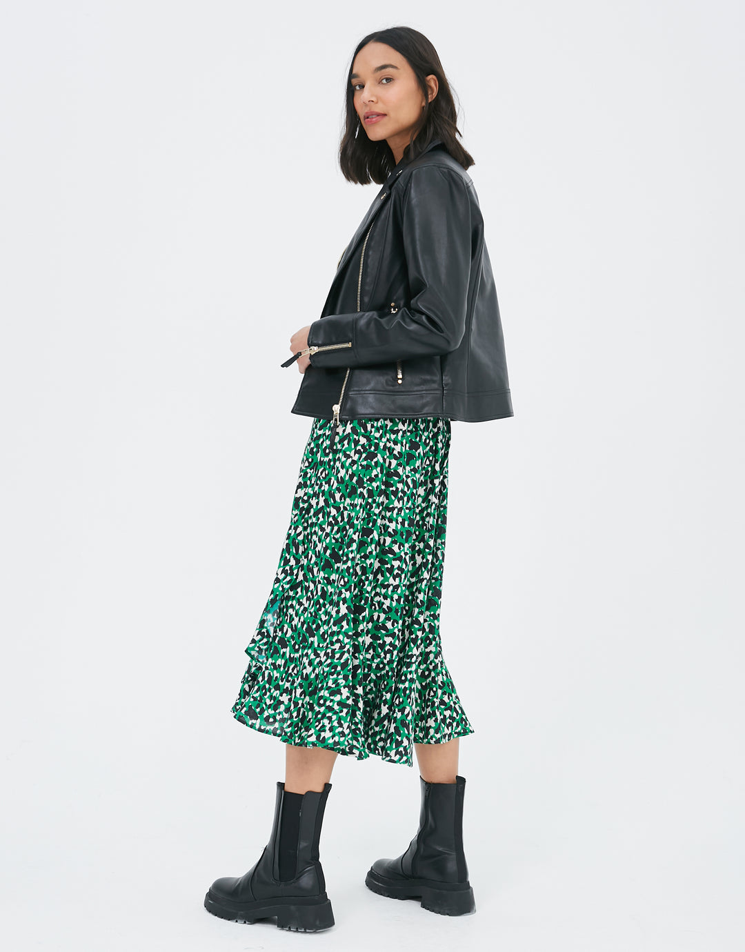 Black Faux Leather Biker Jacket