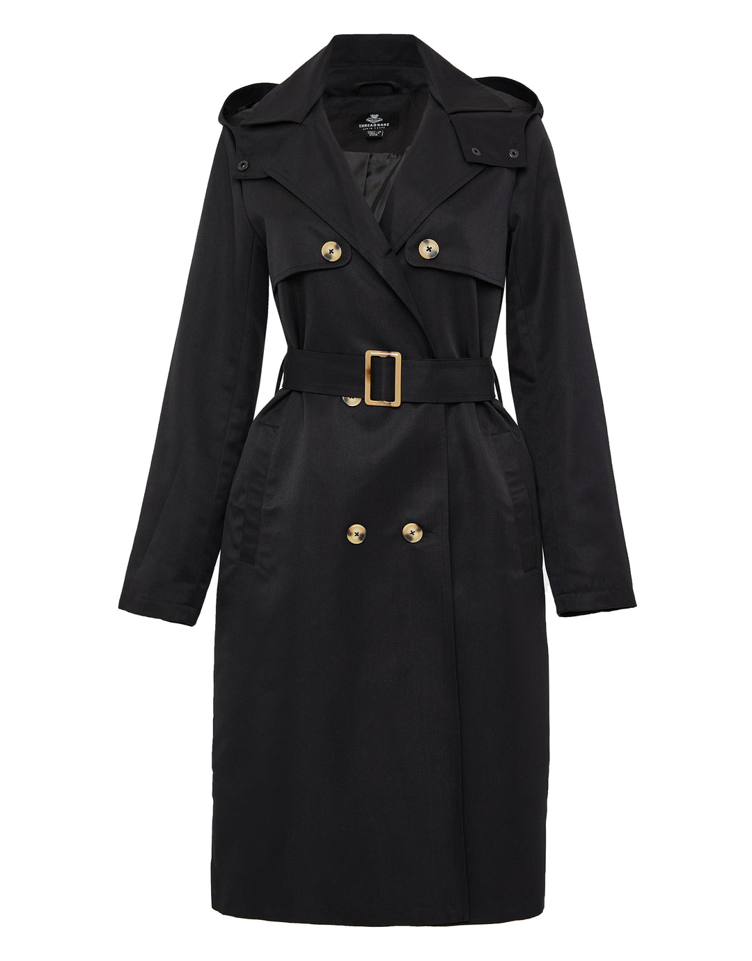 Black Longline Trench Coat
