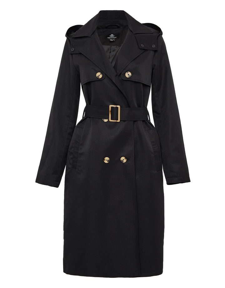 Black Longline Trench Coat