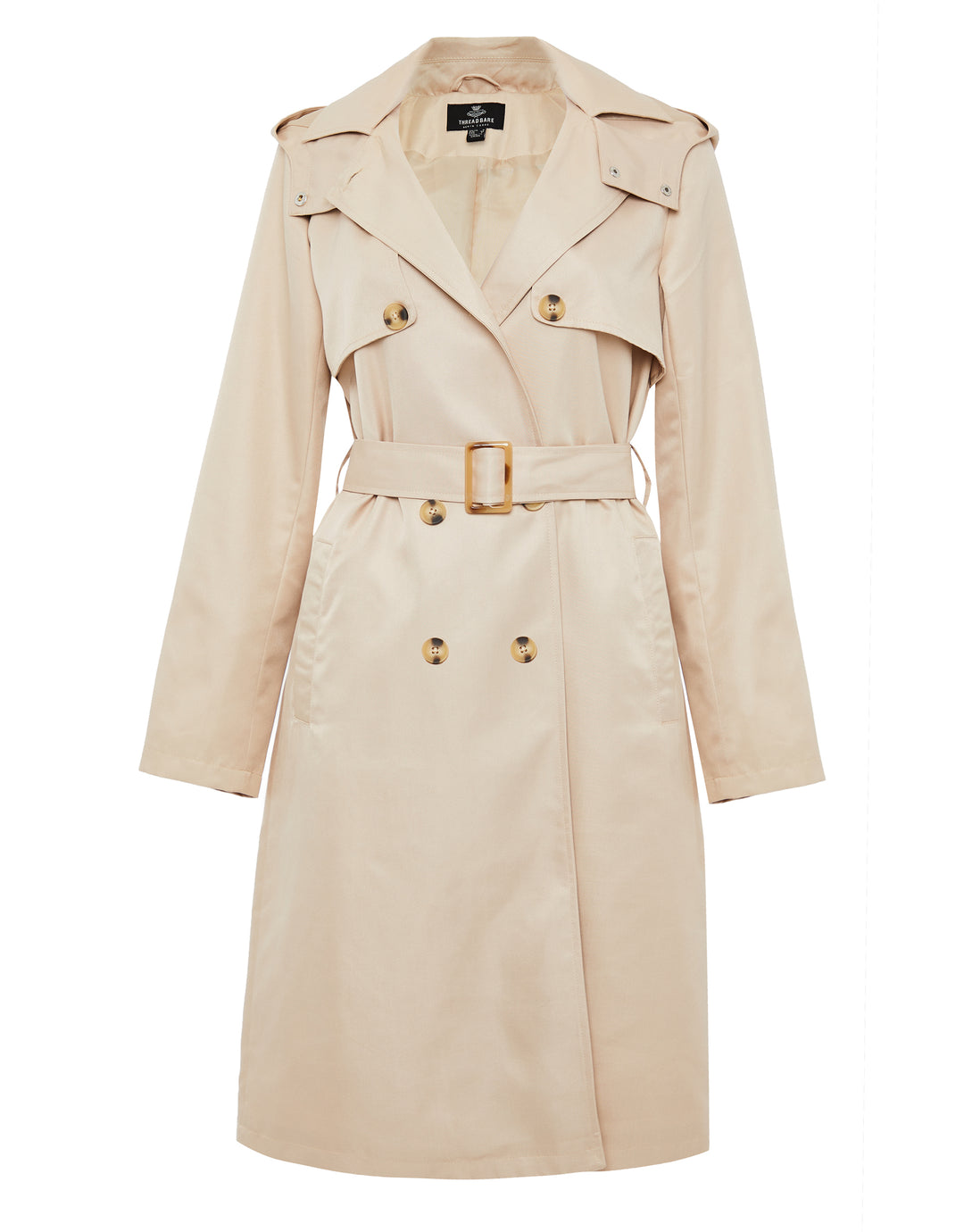 Stone Longline Trench Coat