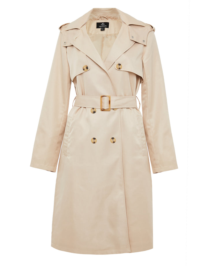 Stone Longline Trench Coat