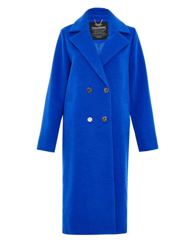 Blue Double Breasted Coat