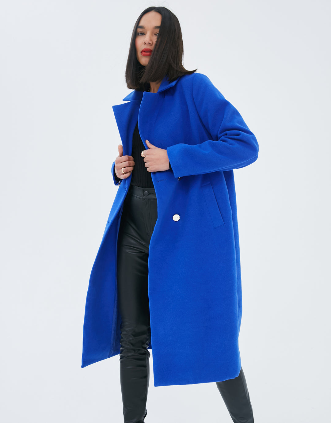 Blue Double Breasted Coat