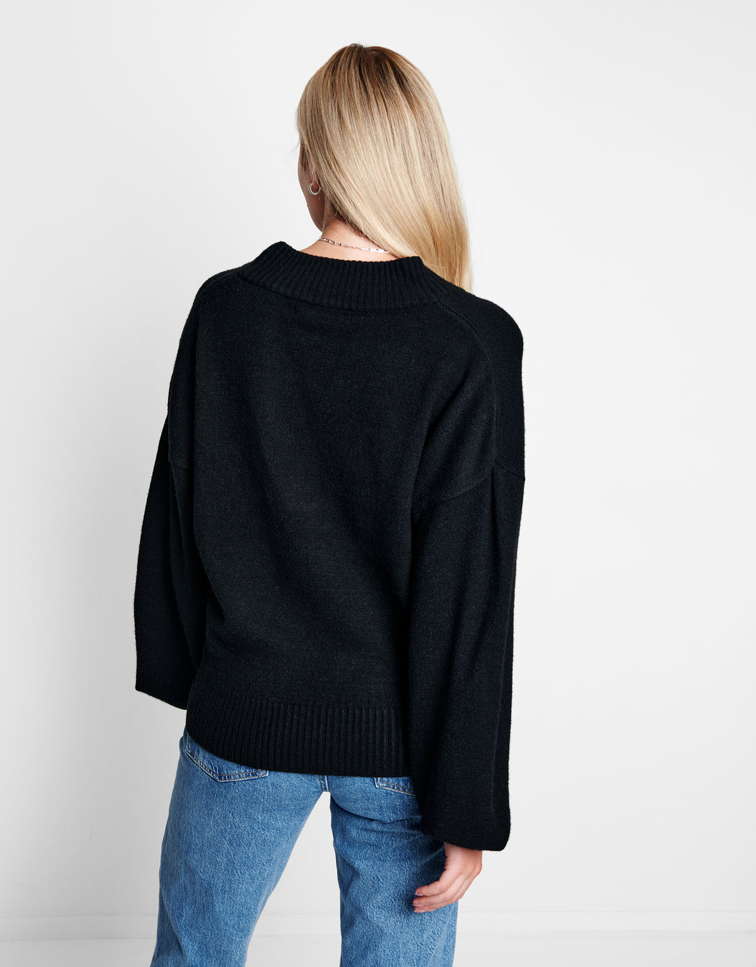 Black V-Neck Jumper