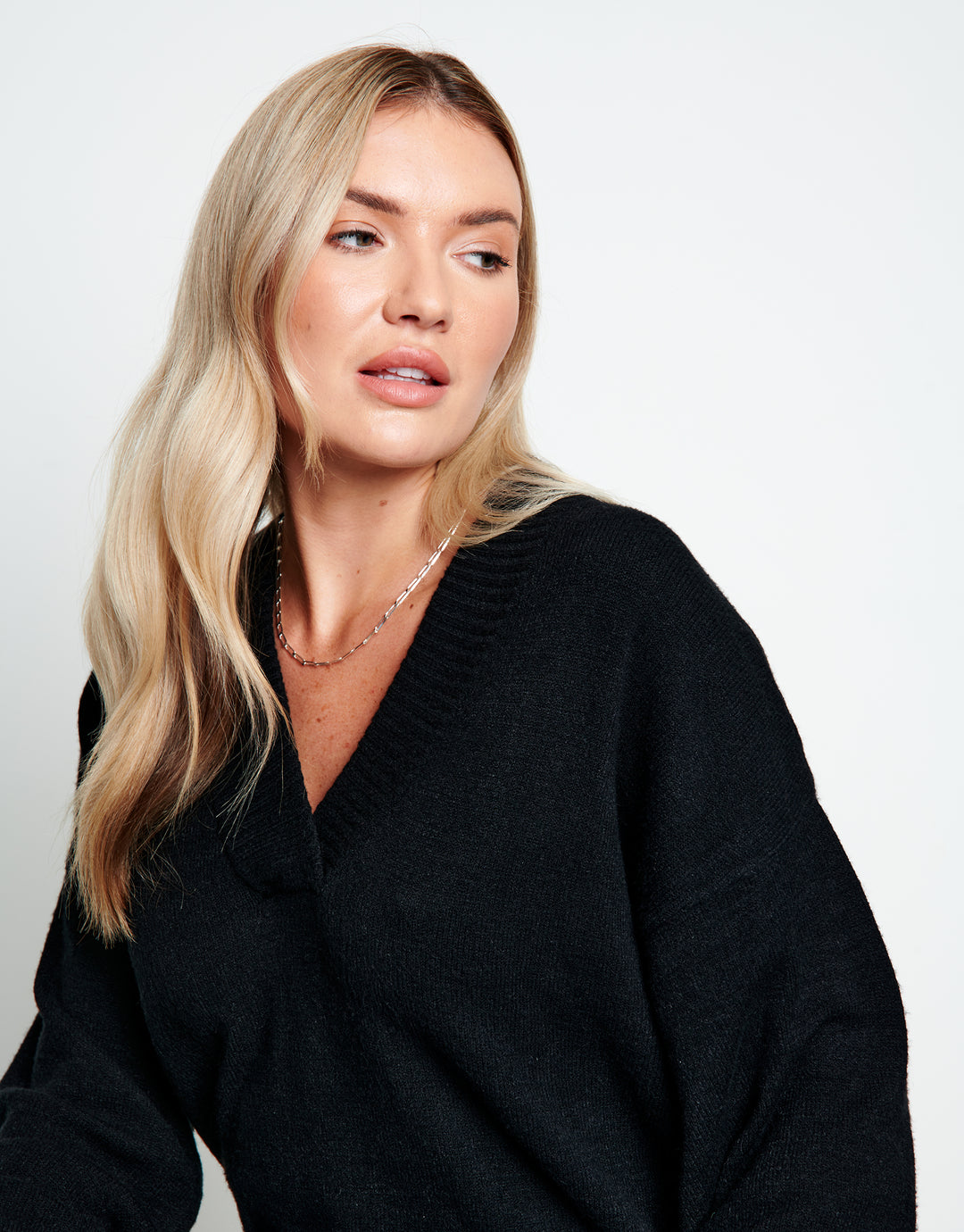 Black V-Neck Jumper