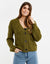 Khaki Green Cable Knit Cardigan