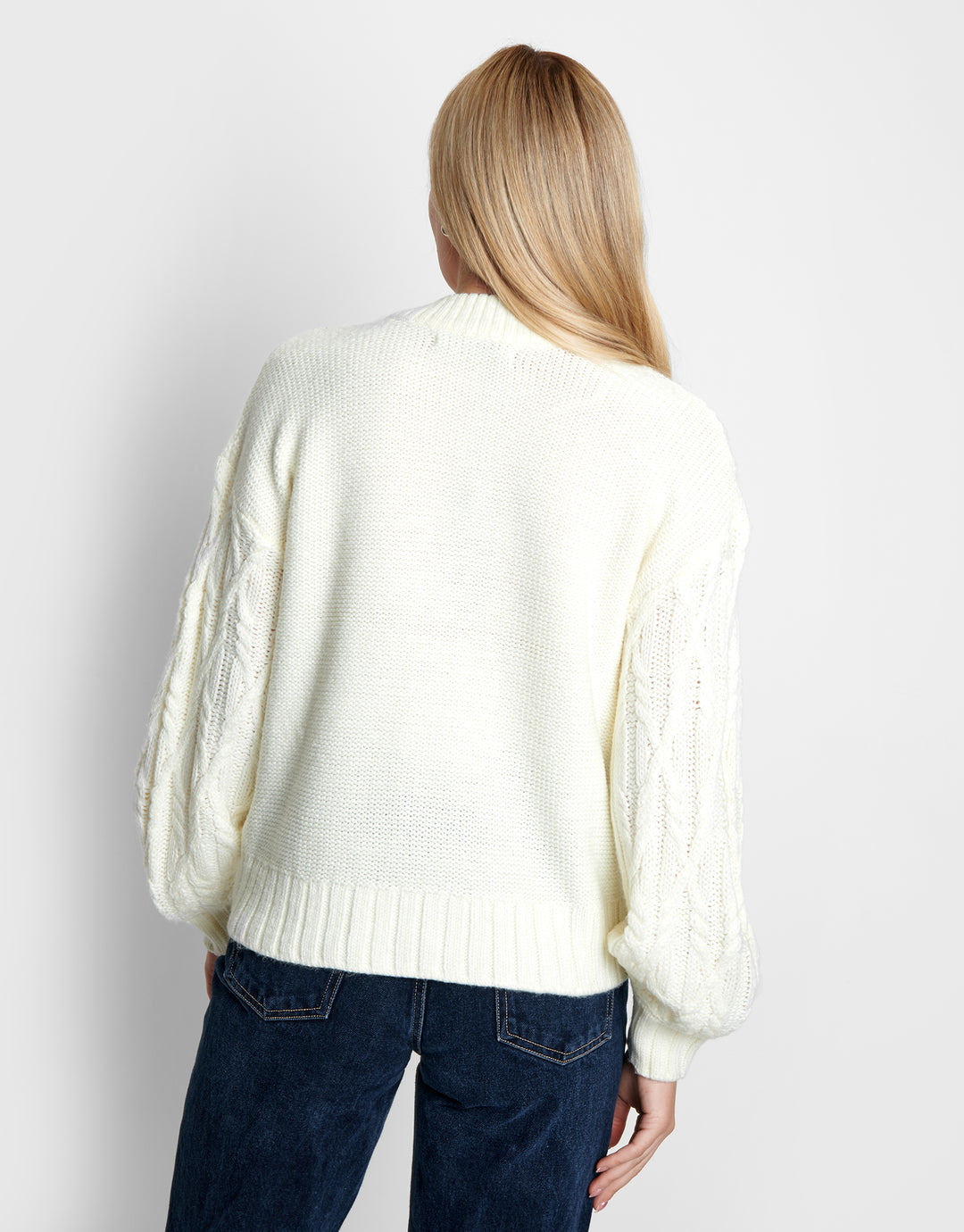 Cream Cable Knit Cardigan