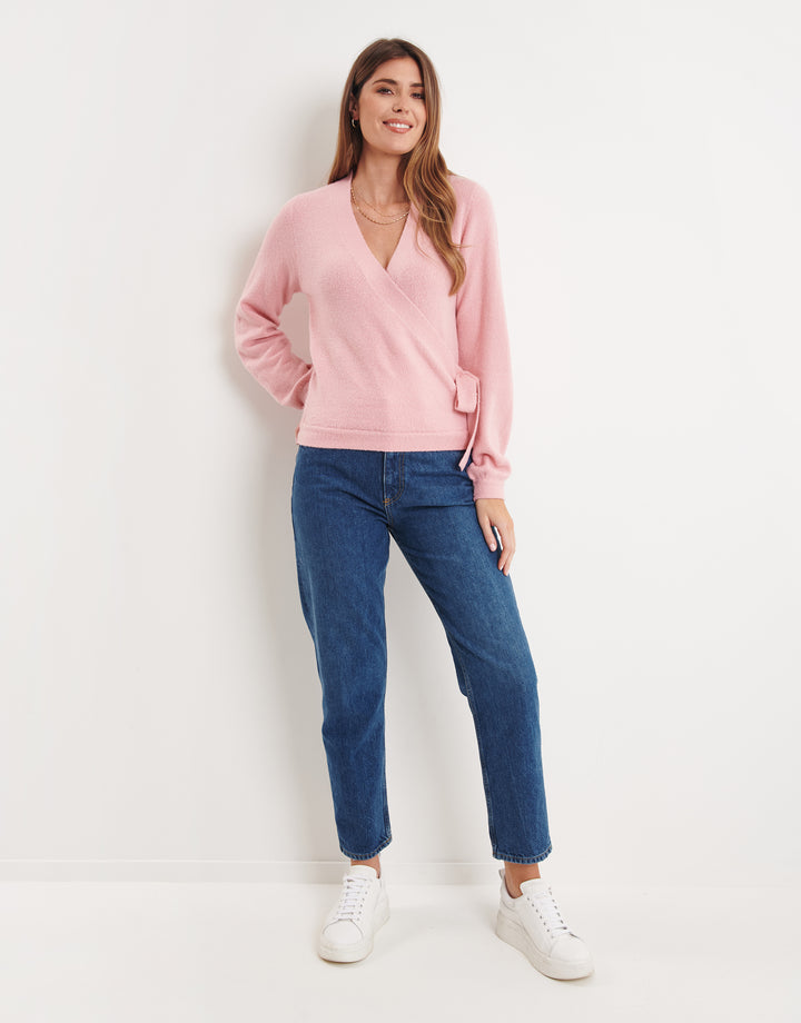 Pink Wrap Cardigan