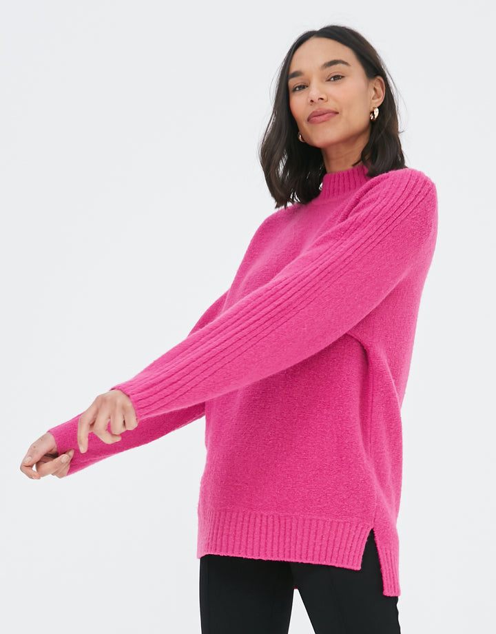 Pink Cosy High Neck Jumper
