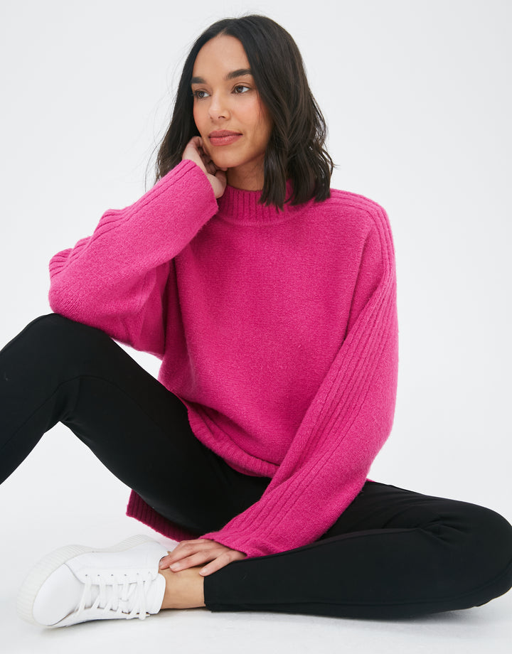 Pink Cosy High Neck Jumper