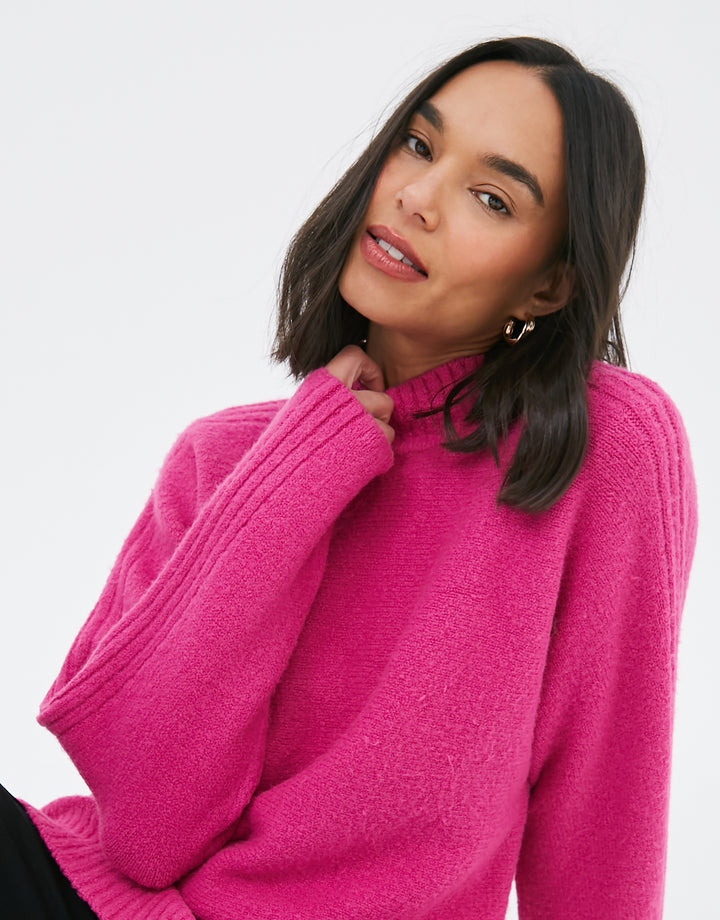 Pink Cosy High Neck Jumper