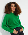 Green High Neck Knitted Jumper