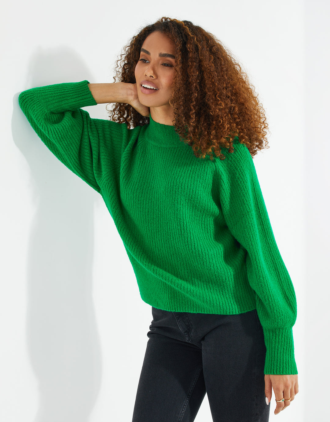 Green High Neck Knitted Jumper