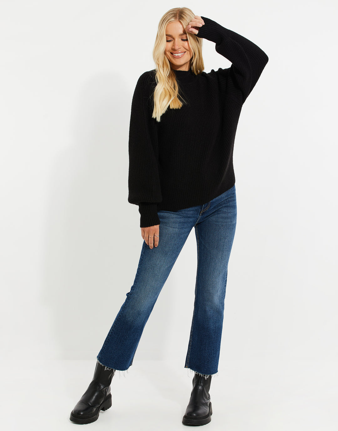 Black High Neck Knitted Jumper