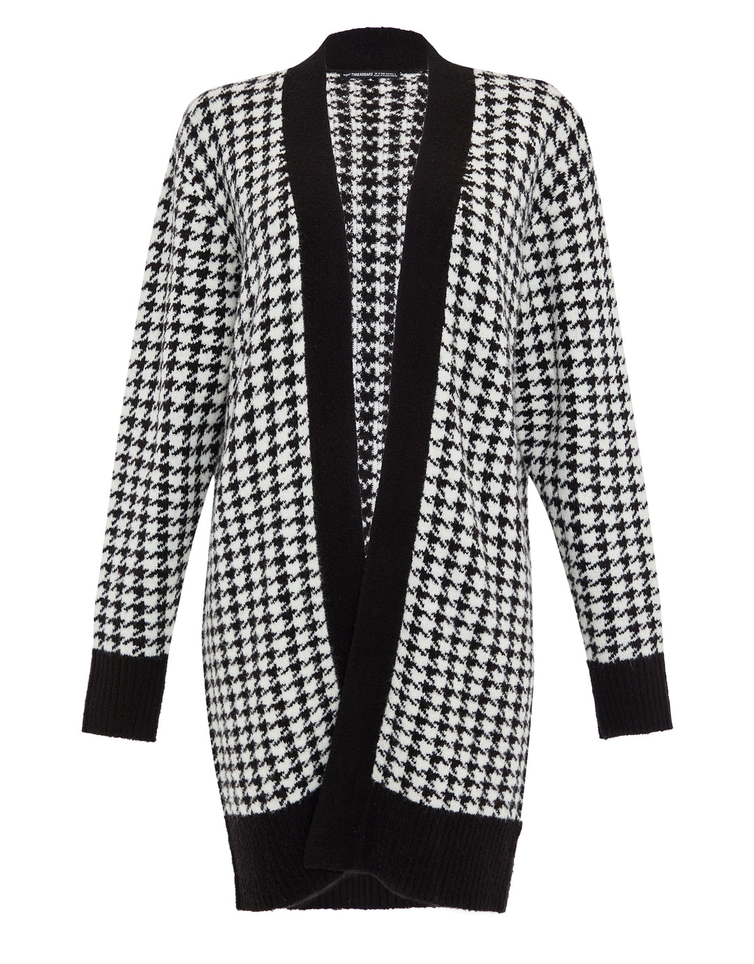 Black & White Dogtooth Knitted Cardigan