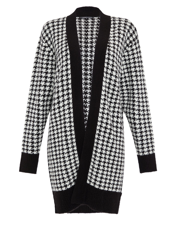 Black & White Dogtooth Knitted Cardigan