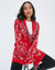 Red Paisley Print Knitted Cardigan