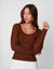 Brown Ribbed Jumper
