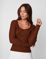 Brown Ribbed Jumper