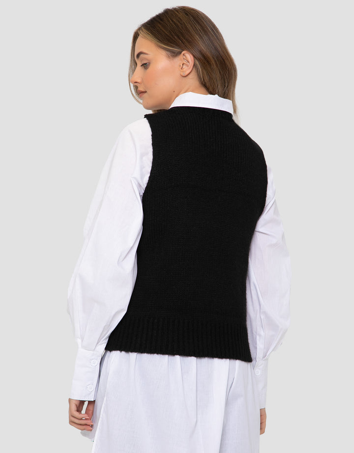Black Knitted Vest
