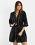 Black Satin Kimono Robe