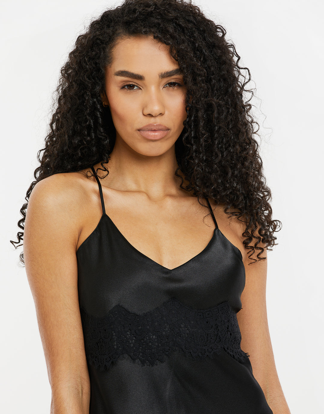 Black Satin Night Dress