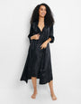 Black Satin Kimono Robe