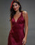 Burgundy Satin Halterneck Night Dress