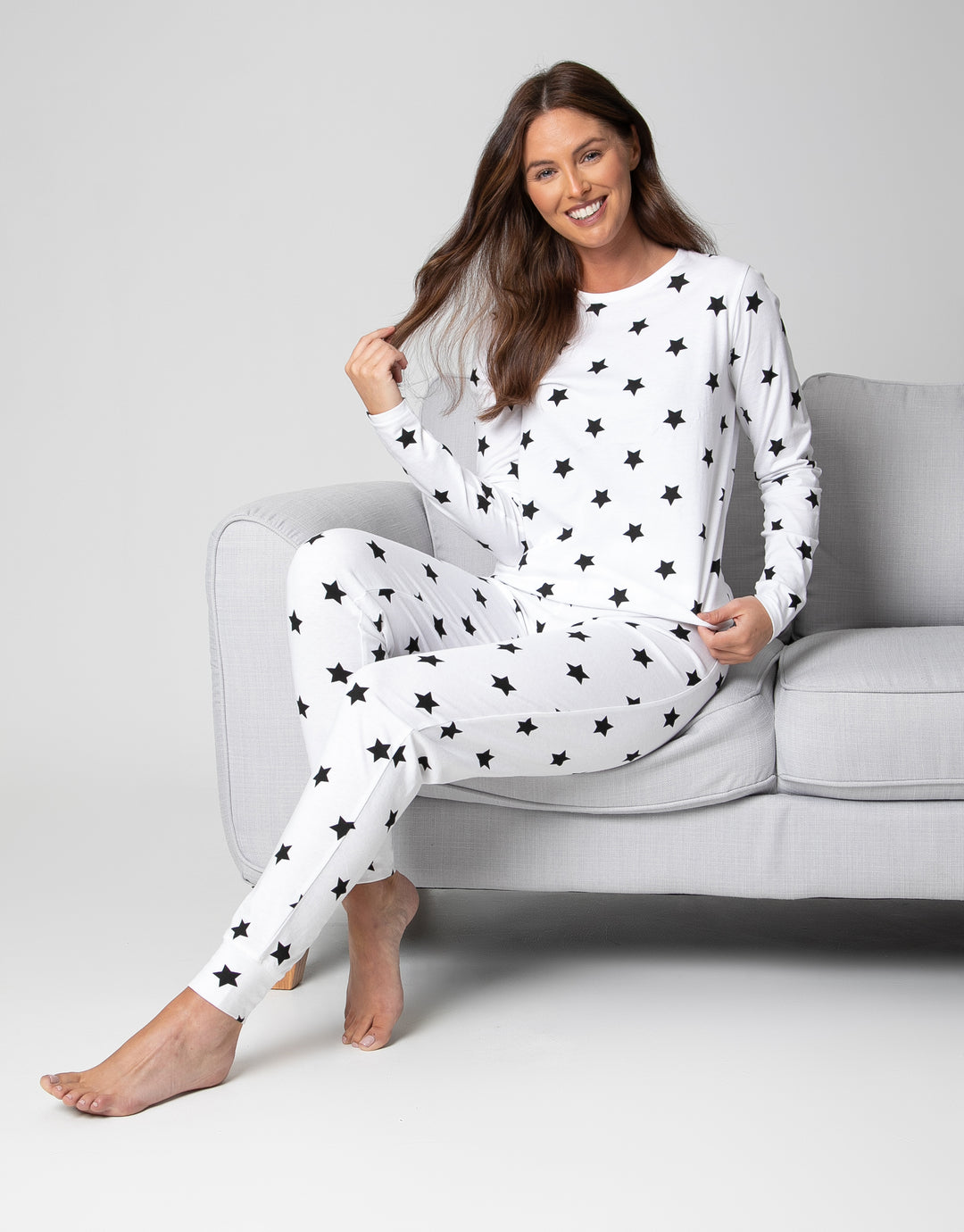 Graphic Print Loungewear Set in White