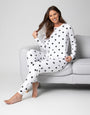 Graphic Print Loungewear Set in White
