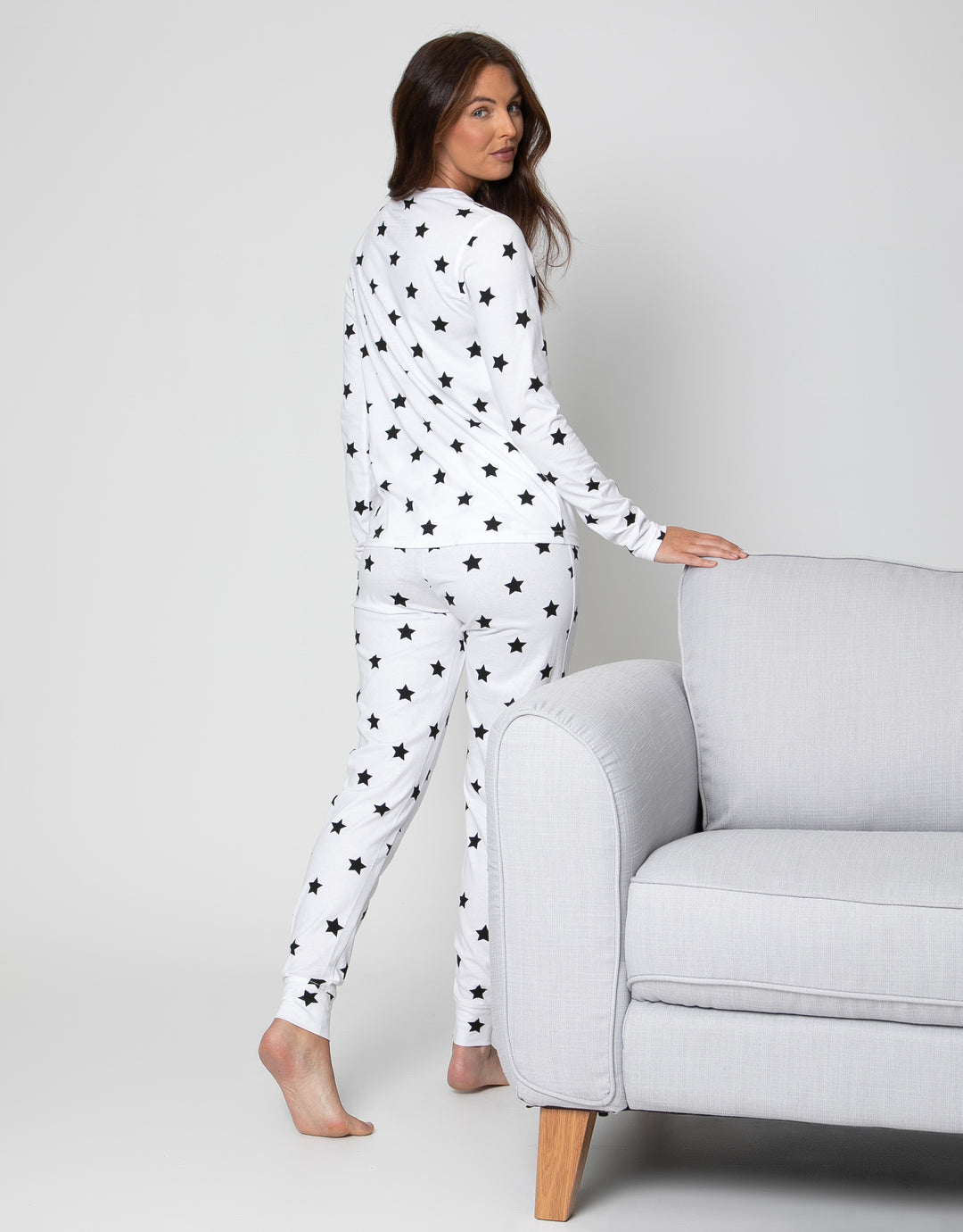 Graphic Print Loungewear Set in White