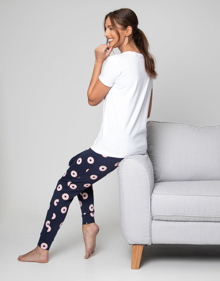 White Donut Loungewear (2-Piece Set)