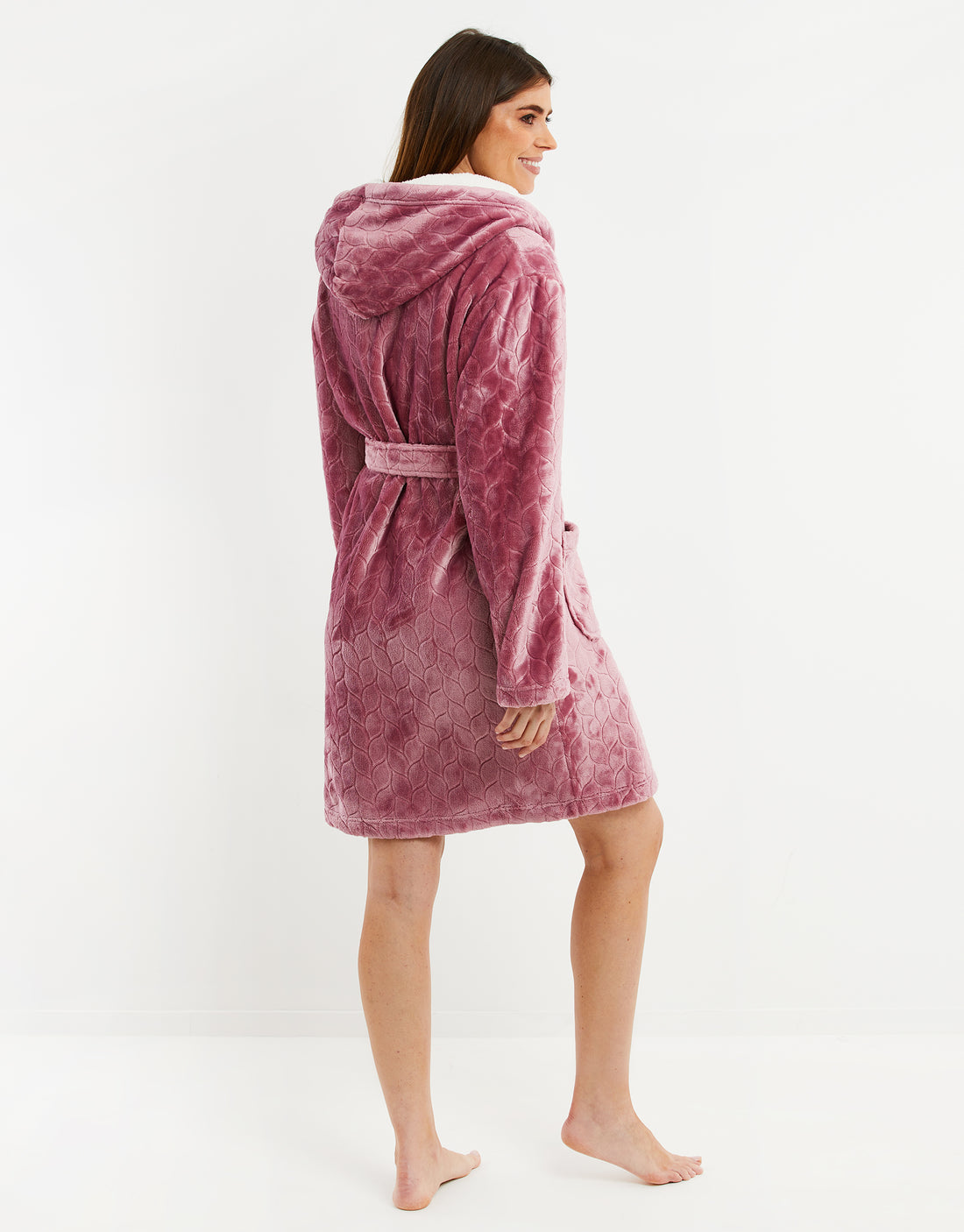 Women's Pink Soft Touch Dressing Gown – Threadbare